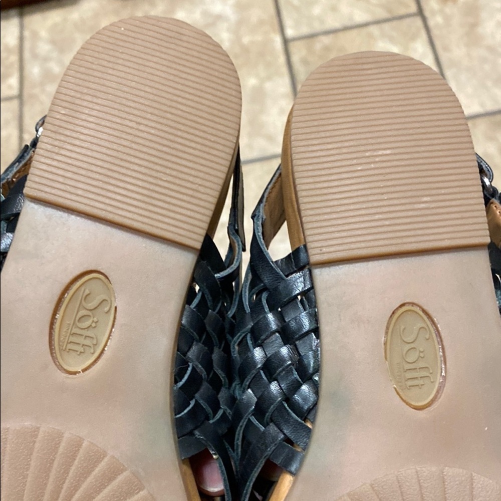 Sofft Black Braided Leather Sandals for Casual Elegance Size 6 M - Picture 7 of 10